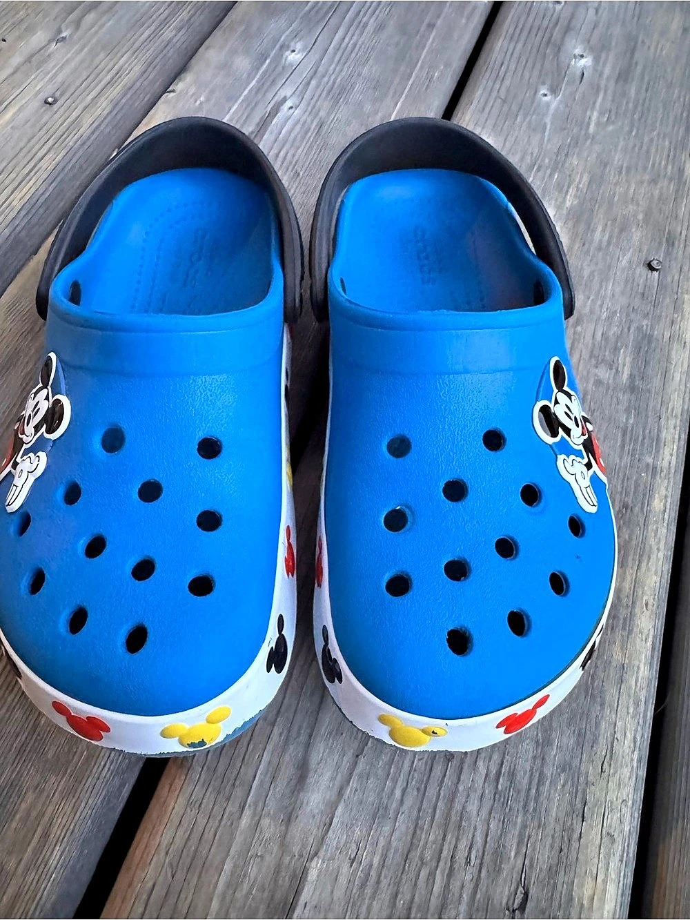 Crocs Kids' Mickey Mouse Classic Crocs Blue & White Boys 13